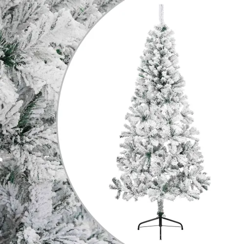Umjetno božićno drvce 240 cm PVC i čelik Zelena i bijela - Zelena i bijela 240 cm Cijena