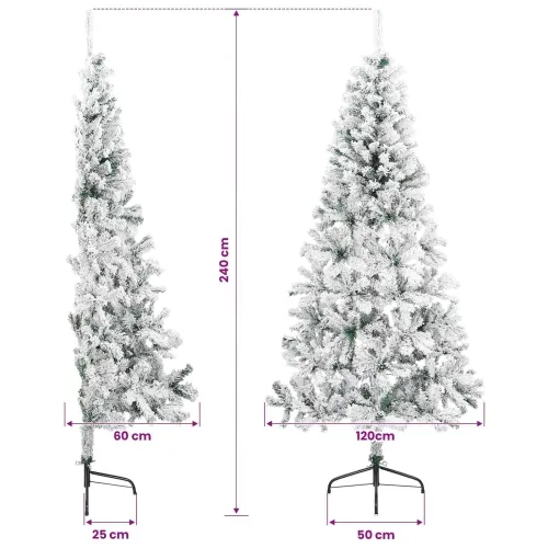 Umjetno božićno drvce 240 cm PVC i čelik Zelena i bijela - Zelena i bijela 240 cm Cijena