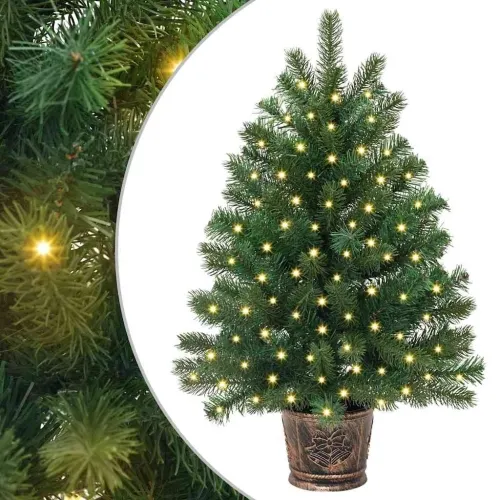 Umjetno božićno drvce s 150 LED svjetlima Zelena 75 cm PE i PVC - 75 cm s LED svjetlima Cijena
