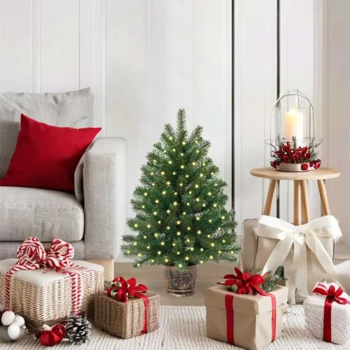Umjetno božićno drvce s 150 LED svjetlima Zelena 75 cm PE i PVC - 75 cm s LED svjetlima Cijena