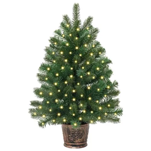 Umjetno božićno drvce s 150 LED svjetlima Zelena 75 cm PE i PVC - 75 cm s LED svjetlima Cijena