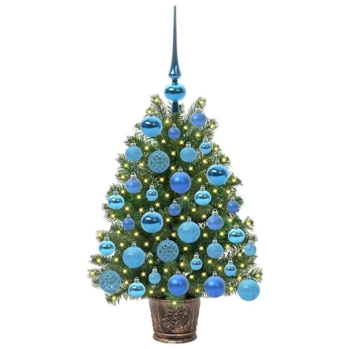 Umjetno božićno drvce Zelena 75 cm PE i PVC - 75 cm s LED-ima i plavim kuglicama Cijena