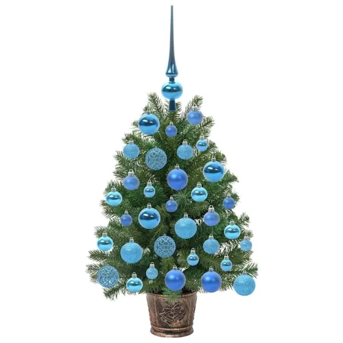Umjetno božićno drvce Zelena 75 cm PE i PVC - 75 cm s LED-ima i plavim kuglicama Cijena