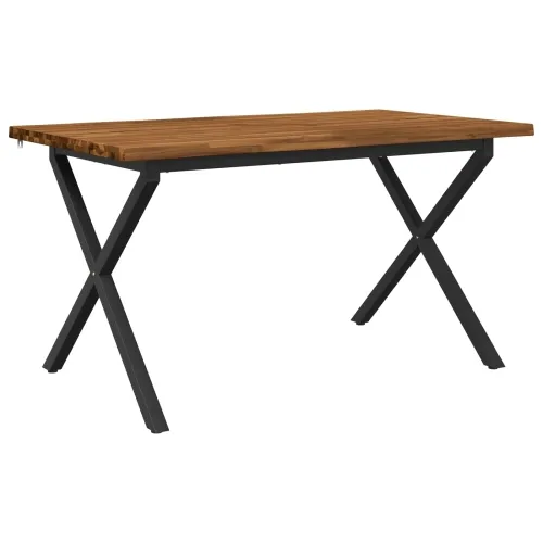 Stol za blagovanje s prirodnim rubom 160 x 70 x 75 cm - Prirodna i crna 160 x 70 x 75 cm Živi rub Cijena