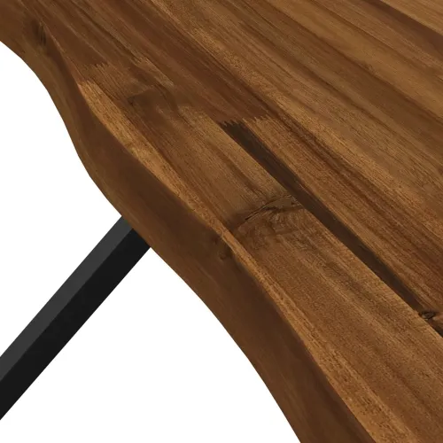 Stol za blagovanje s prirodnim rubom 160 x 70 x 75 cm - Prirodna i crna 160 x 70 x 75 cm Živi rub Cijena
