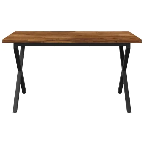 Stol za blagovanje s prirodnim rubom 160 x 70 x 75 cm - Prirodna i crna 160 x 70 x 75 cm Živi rub Cijena