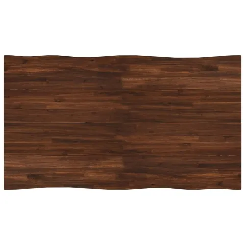 Stol za blagovanje s prirodnim rubom 140 x 80 x 75 cm - tamno smeđe i bijele boje 140 x 80 x 75 cm Živi rub Cijena