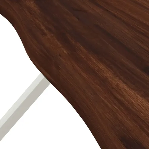 Stol za blagovanje s prirodnim rubom 140 x 80 x 75 cm - tamno smeđe i bijele boje 140 x 80 x 75 cm Živi rub Cijena