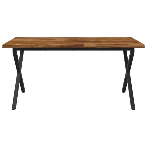 Stol za blagovanje s prirodnim rubom 160 x 80 x 75 cm - Prirodna i crna 160 x 80 x 75 cm Živi rub Cijena