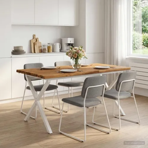 Stol za blagovanje s prirodnim rubom 160 x 80 x 75 cm - Prirodna i bijela 160 x 80 x 75 cm Živi rub Cijena
