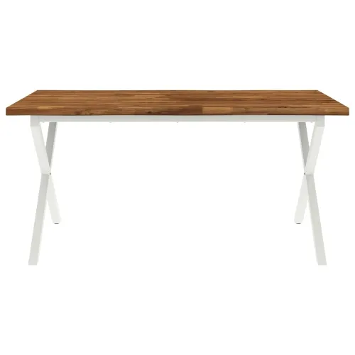Stol za blagovanje s prirodnim rubom 160 x 80 x 75 cm - Prirodna i bijela 160 x 80 x 75 cm Živi rub Cijena