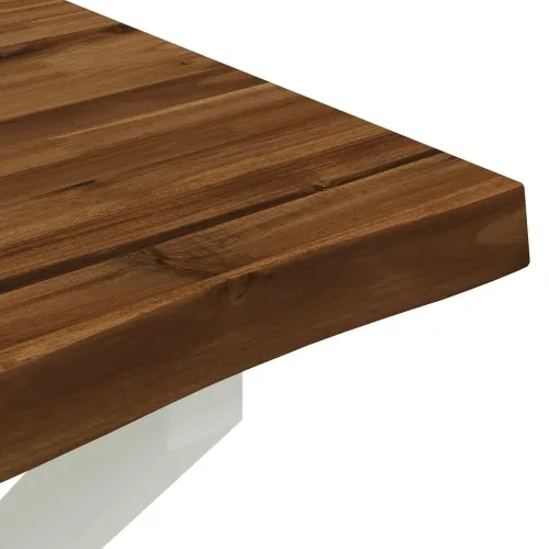 Stol za blagovanje s prirodnim rubom 160 x 80 x 75 cm - Prirodna i bijela 160 x 80 x 75 cm Živi rub Cijena