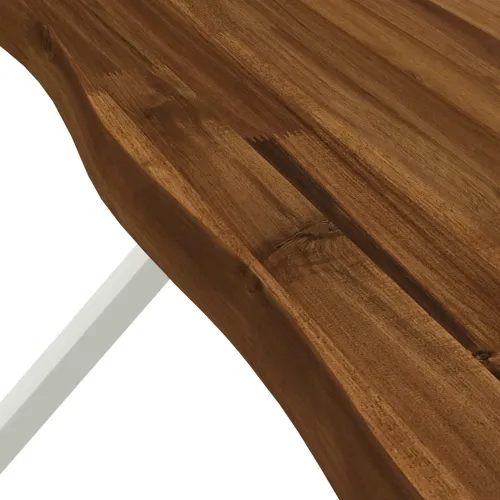 Stol za blagovanje s prirodnim rubom 160 x 90 x 75 cm - Prirodna i bijela 160 x 90 x 75 cm Živi rub Cijena