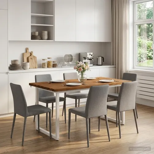 Kvadratni blagovaonski stol 160 x 70 x 75 cm Prirodna - Prirodna i bijela 160 x 70 x 75 cm Četvrtasto Cijena