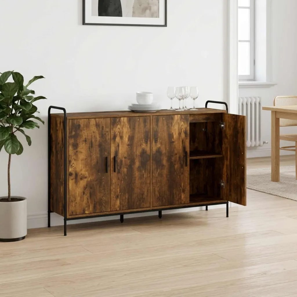 Kreveta Dimljeni hrast 97 x 33 x 81 cm Konstruirano drvo - Dimljeni hrast s 4 vrata 73 x 33 x 81 cm