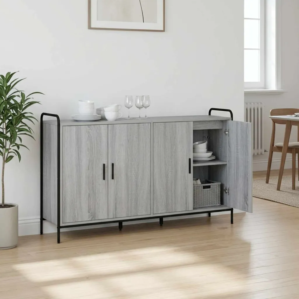 Kreveta Siva Sonoma 97 x 33 x 81 cm Konstruirano drvo - Siva Sonoma s 4 vrata 73 x 33 x 81 cm