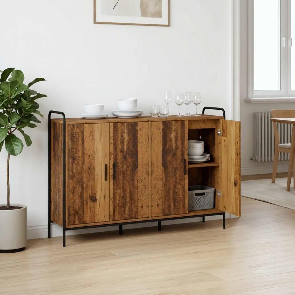 Kreveta Staro drvo 97 x 33 x 81 cm Konstruirano drvo - Staro drvo s 4 vrata 73 x 33 x 81 cm