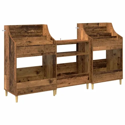 Set medijskih polica 3 kom. Staro drvo 212 x 46 x 112 cm - Staro drvo Cijena