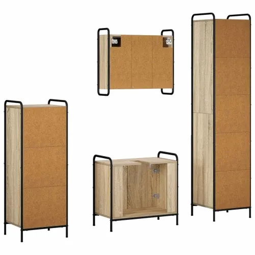Set ormarića za kupaonicu 4 kom. Hrast sonoma 40 x 36 x 181 cm - Hrast sonoma Ormarić ispod sudopera (2 vrata) + viseći ormarić  Cijena