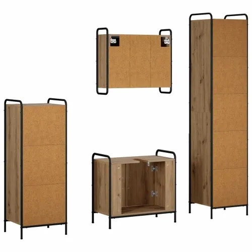 Set ormarića za kupaonicu 4 kom. Hrast artisan 40 x 36 x 181 cm - Hrast artisan Ormarić ispod sudopera (2 vrata) + viseći ormari Cijena