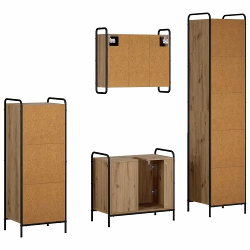 Set ormarića za kupaonicu 4 kom. Hrast artisan 40 x 36 x 181 cm - Hrast artisan Kupaonski ormarić (1 vrata i 1 polica) + viseći  Cijena