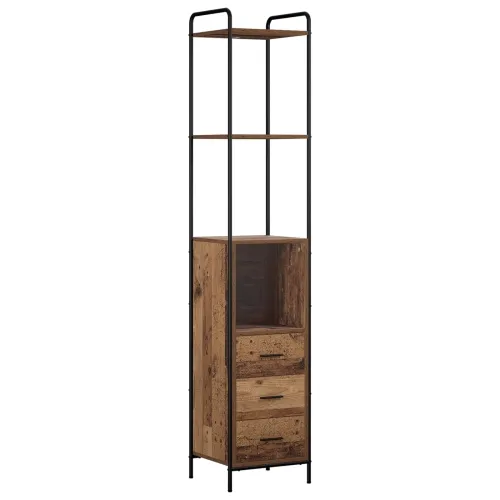 Set ormarića za kupaonicu 4 kom. Staro drvo 40 x 36 x 200,5 cm - Staro drvo Ormarić ispod sudopera (2 vrata) + viseći ormarić +  Cijena