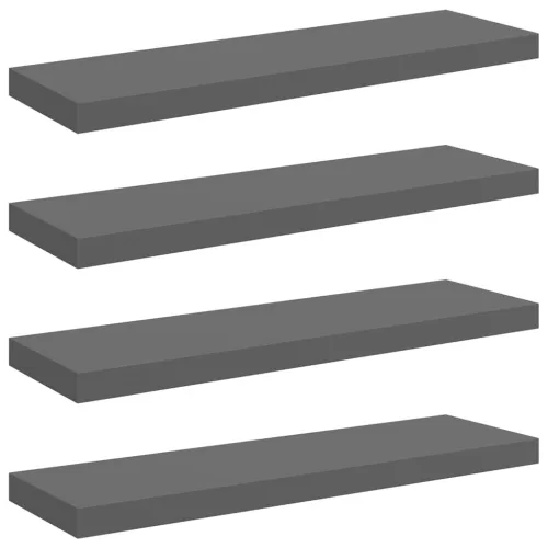 Plutajuće zidne police 4 kom sjajne sive 80 x 23,5 x 3,8 cm MDF - visoko sjajno siva 80 x 23.5 x 3.8 cm 4 1 Cijena