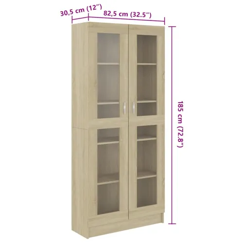 Vitrina boja hrasta 82,5 x 30,5 x 185 cm konstruirano drvo - sonoma hrast 185 cm Cijena
