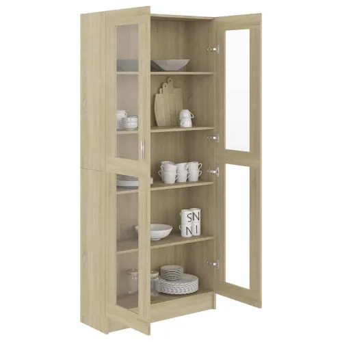 Vitrina boja hrasta 82,5 x 30,5 x 185 cm konstruirano drvo - sonoma hrast 185 cm Cijena