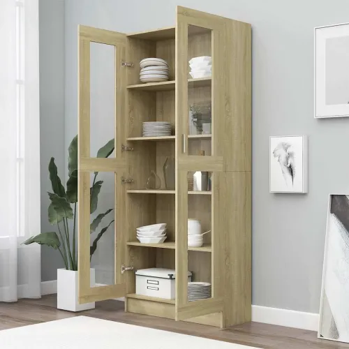 Vitrina boja hrasta 82,5 x 30,5 x 185 cm konstruirano drvo - sonoma hrast 185 cm Cijena