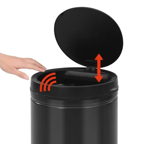 Automatska kanta za otpad sa senzorom 80 L ugljični čelik crna - Crna 80 l Cijena