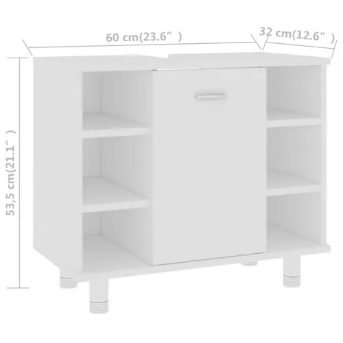 Kupaonski ormarić bijeli 60x32x53,5 cm od konstruiranog drva - Bijela 1 1 Cijena