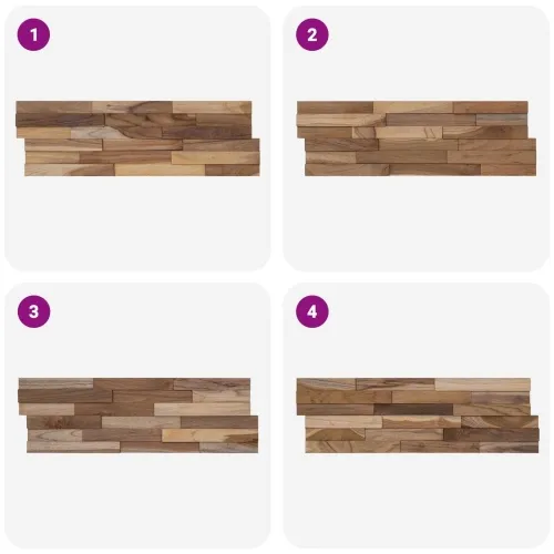 Zidne panele 10 kom. Prirodna 56 x 18 x 2 cm Čvrsto teak drvo Cijena