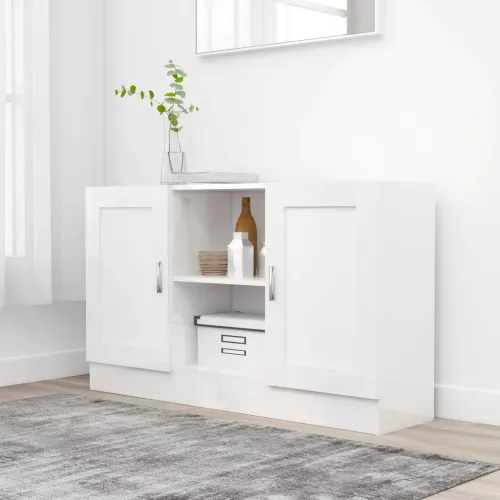 Komoda bijela 120 x 30,5 x 70 cm od konstruiranog drva - Bijela 1 Konstruirano drvo Bijela Cijena