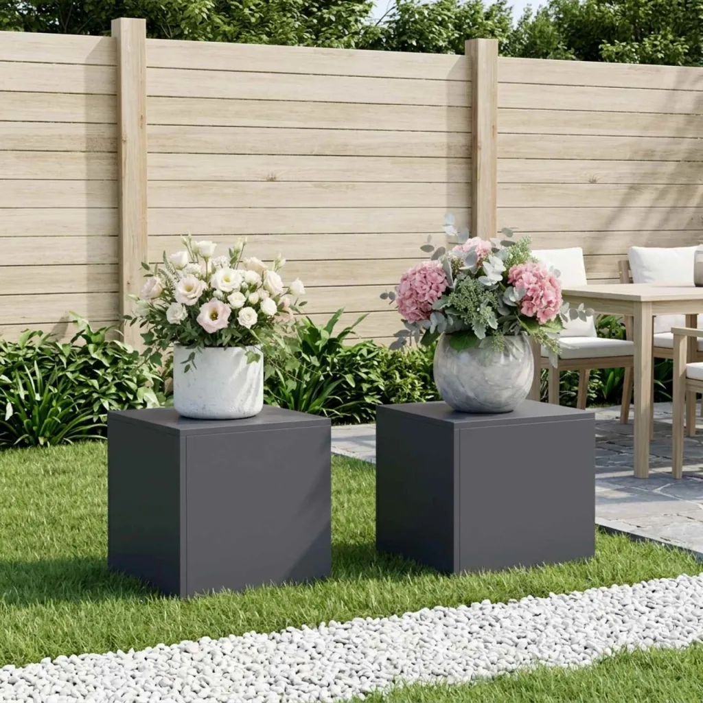 Stalak za biljke 2 pcs Antracit 40 x 40 x 40 cm Pocinčani čelik - Antracit 2x (40 x 40 x 40 cm)