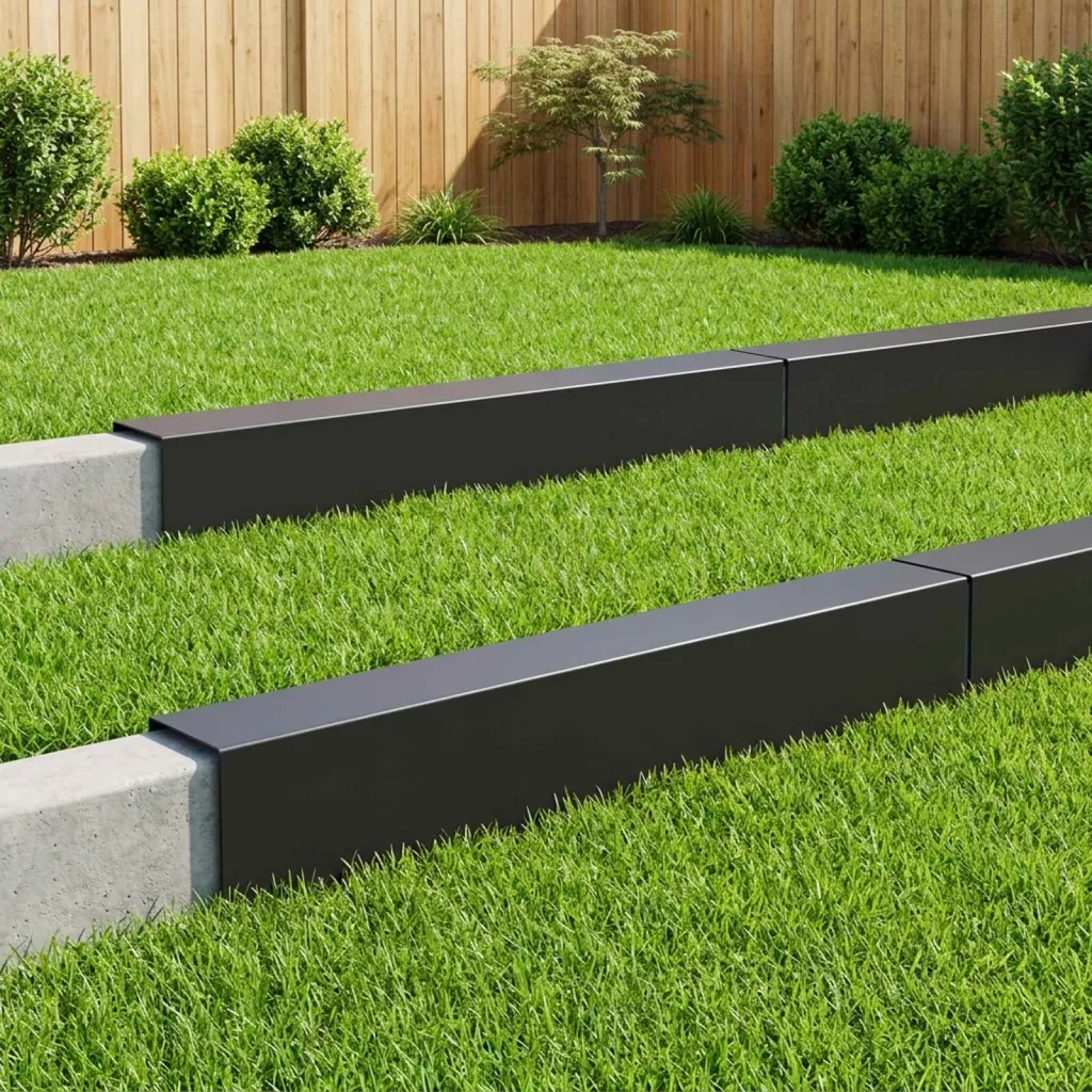 Profil za rubove vrta 10 kom. 100 x 20 x 15 cm Čelik Crna - Crna 100 x 20 x 15 cm 10