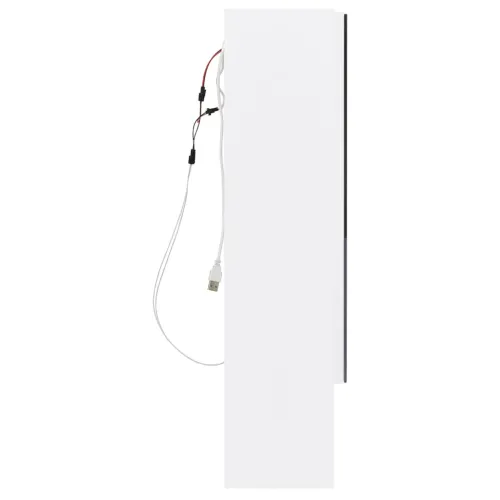 LED kupaonski ormarić s ogledalom bijeli 80 x 15 x 60 cm MDF - Bijela Cijena