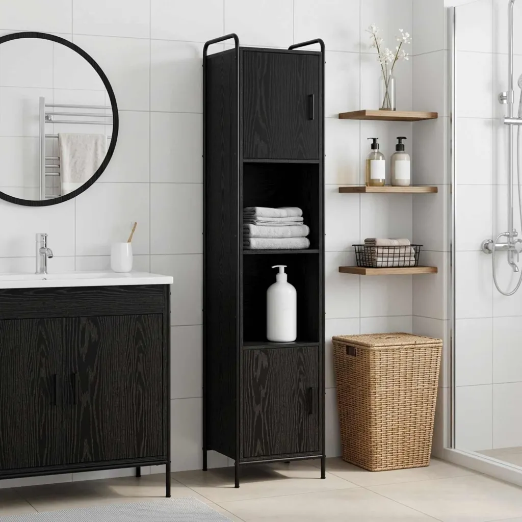 Kupaonski ormar Crni hrast 46 x 36 x 181 cm Konstruirano drvo - Crni hrast