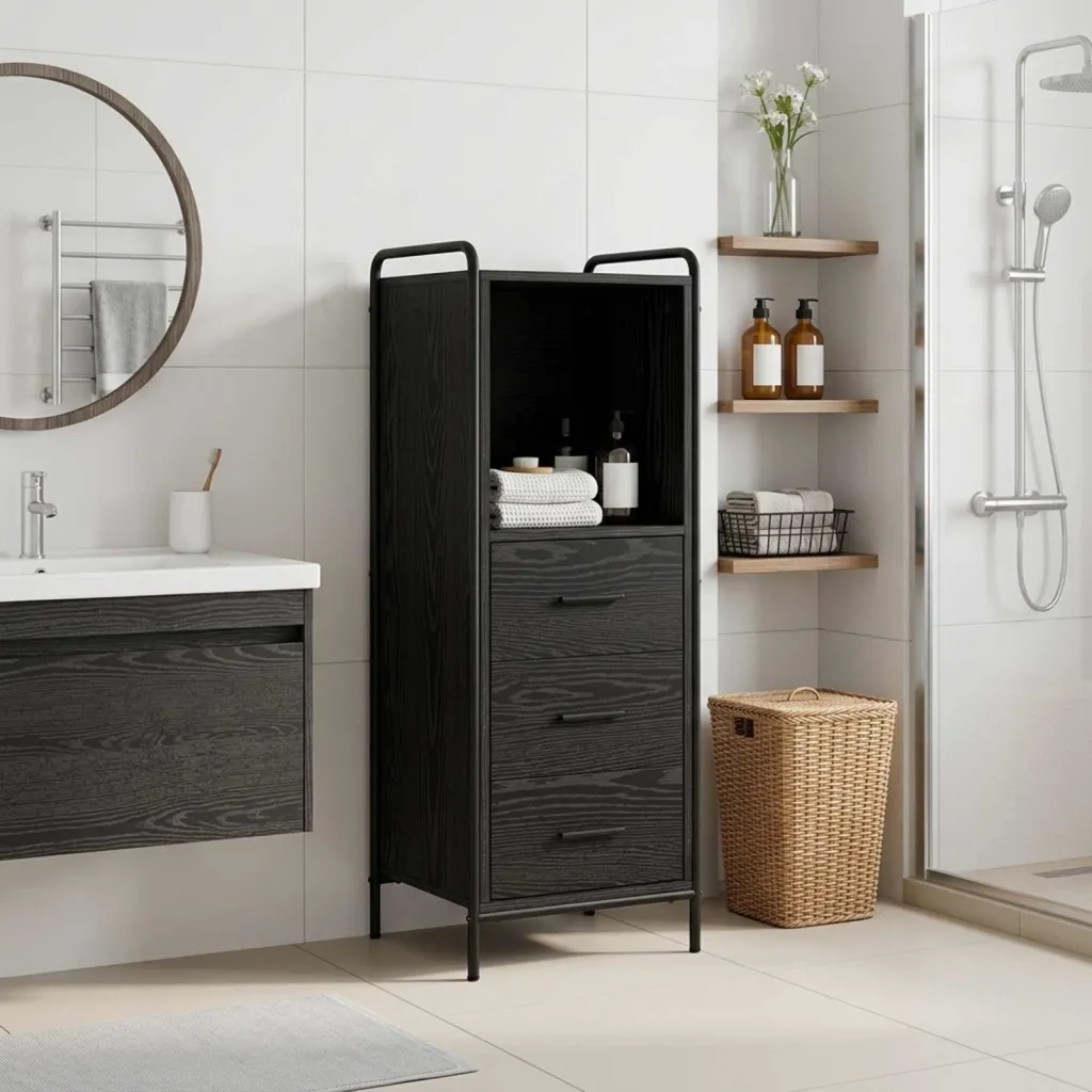 Kupaonski ormar Crni hrast 40 x 36 x 109 5 cm Konstruirano drvo - Crni hrast