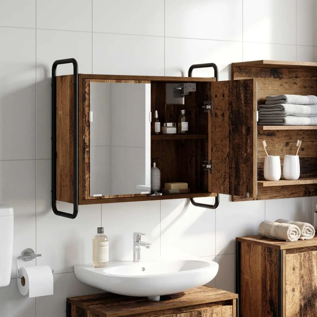 Viseci kupaonski ormar Staro drvo 64 x 20 x 56 5 cm - Staro drvo