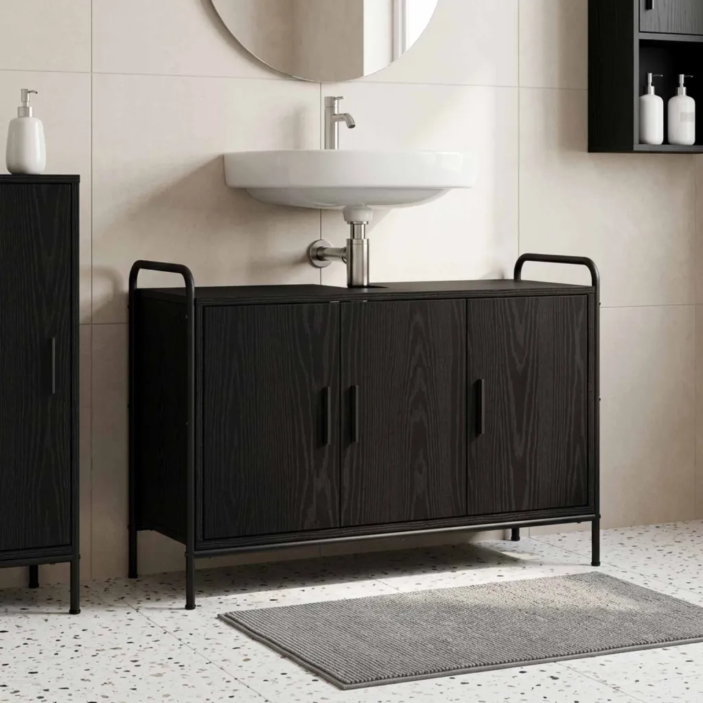 Kupaonski ormar Crni hrast 95 x 34 x 61 cm Konstruirano drvo - Crni hrast