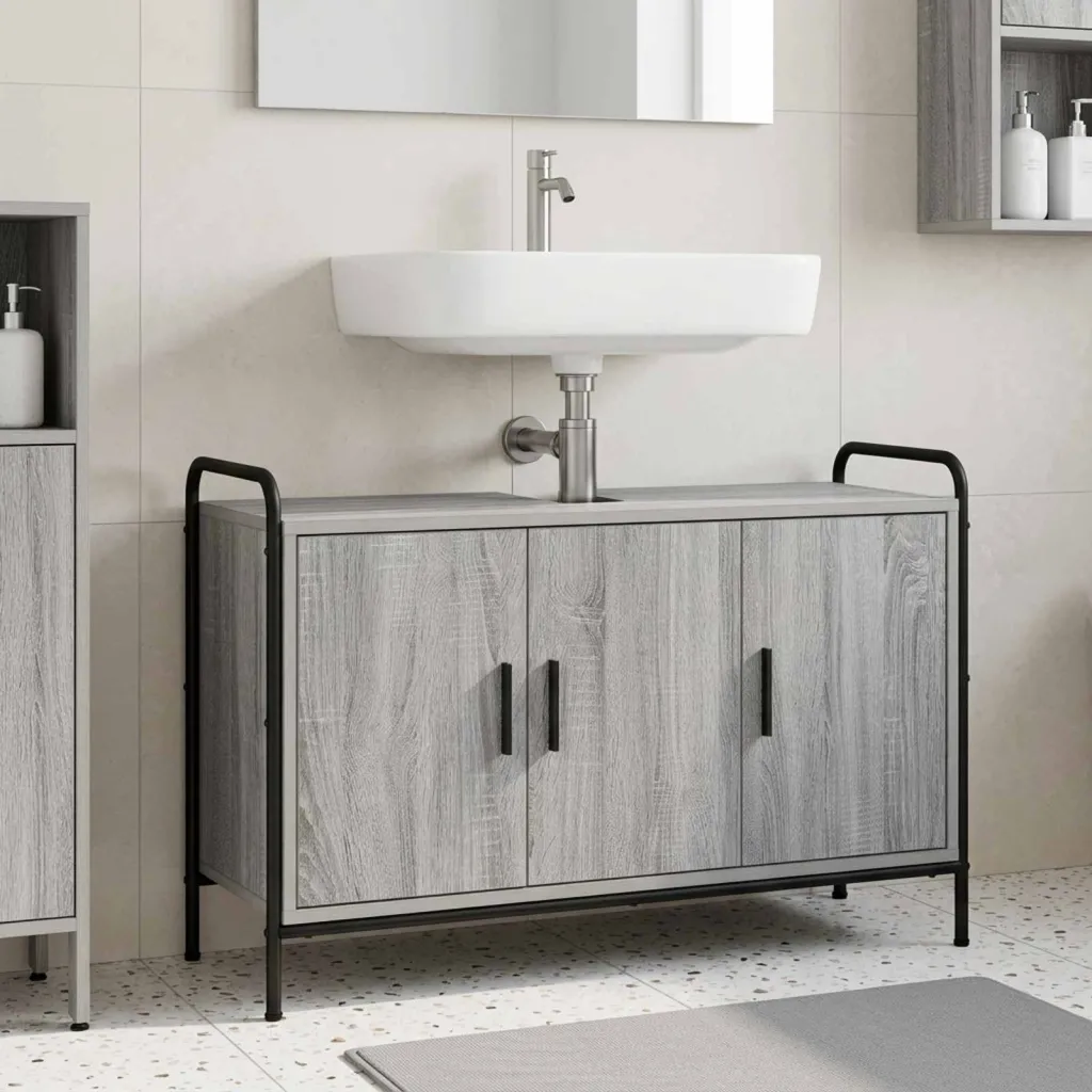Kupaonski ormar Siva Sonoma 95 x 34 x 61 cm Konstruirano drvo - Siva Sonoma