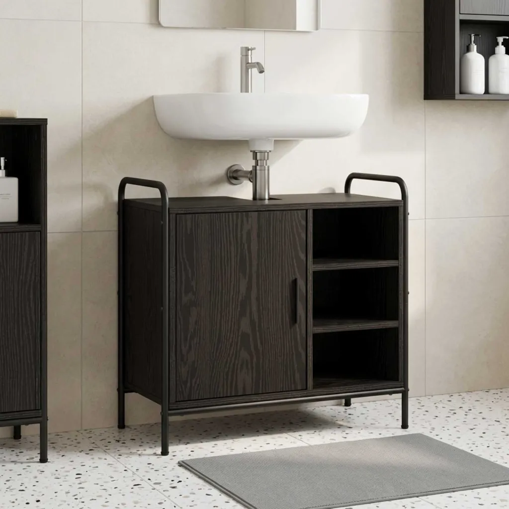 Kupaonski ormar Crni hrast 65 5 x 34 x 61 cm Konstruirano drvo - Crni hrast