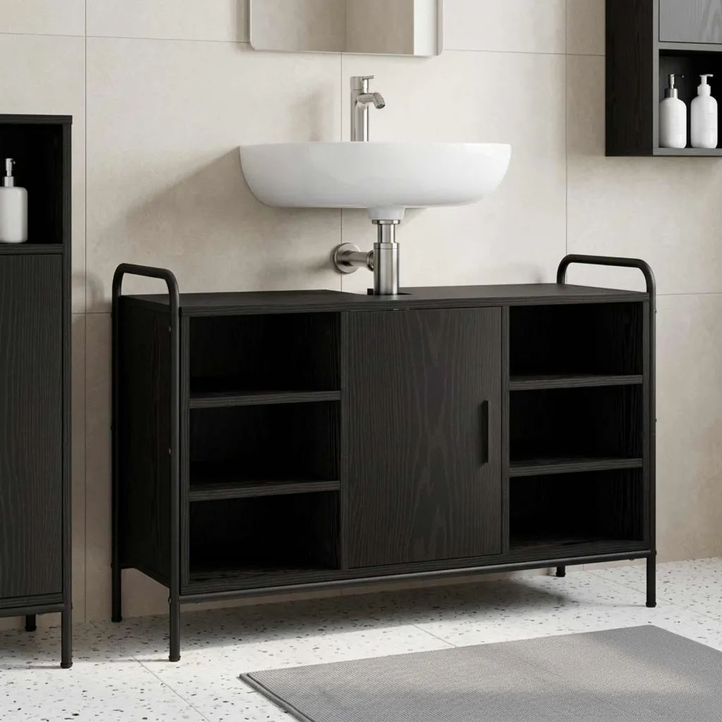 Kupaonski ormar Crni hrast 95 x 34 x 61 cm Konstruirano drvo - Crni hrast