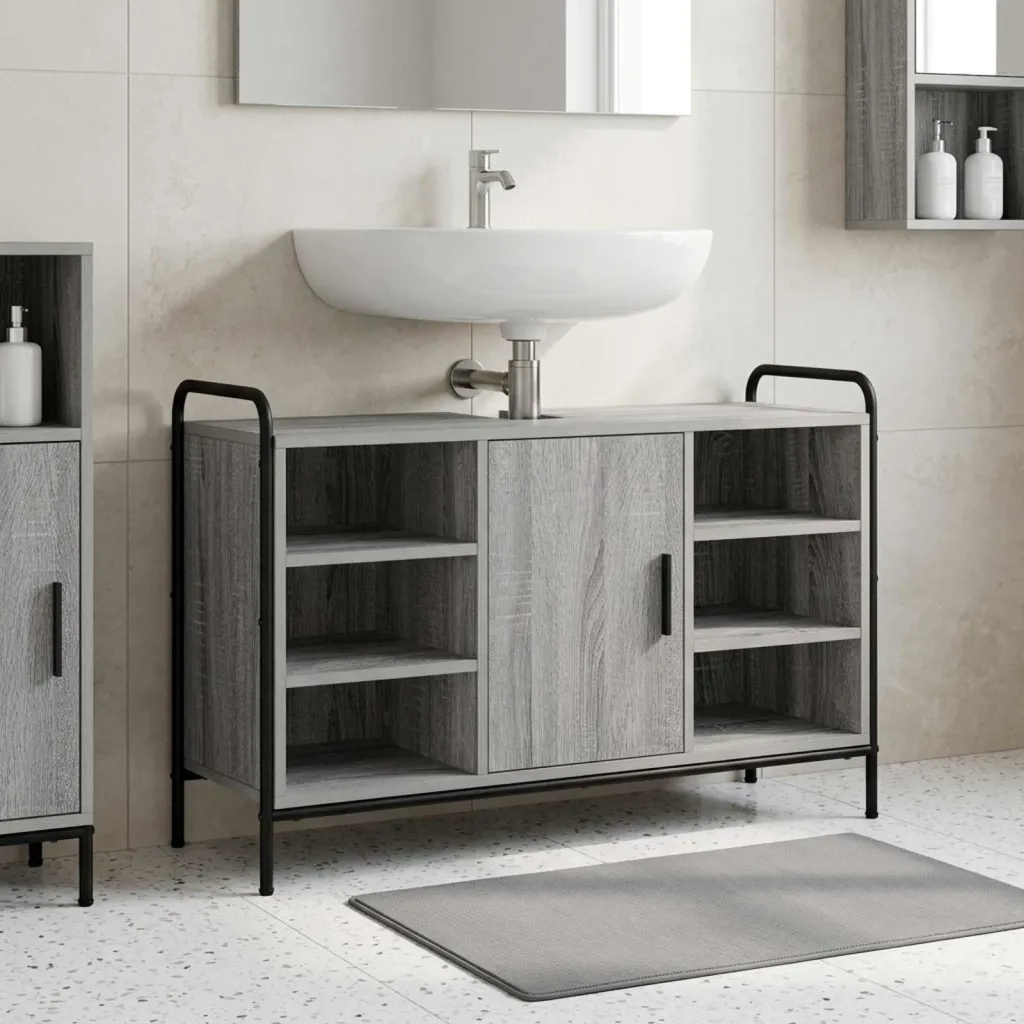 Kupaonski ormar Siva Sonoma 95 x 34 x 61 cm Konstruirano drvo - Siva Sonoma