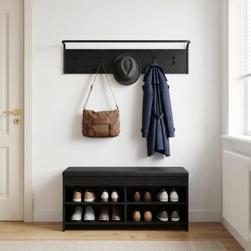 Vješalica za kapute Zidne Crni hrast 100 x 30 x 25 cm - Crni hrast 100 x 30 x 25 cm Cijena