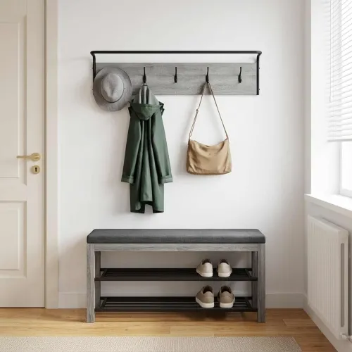Vješalica za kapute Zidne Siva Sonoma 100 x 30 x 25 cm - Siva Sonoma 100 x 30 x 25 cm Cijena