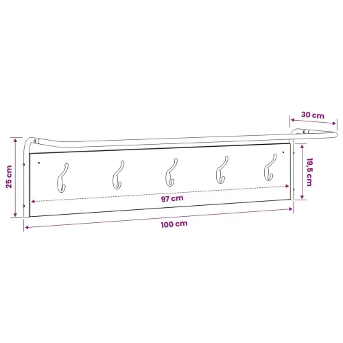 Vješalica za kapute Zidne Staro drvo 100 x 30 x 25 cm - Staro drvo 100 x 30 x 25 cm Cijena