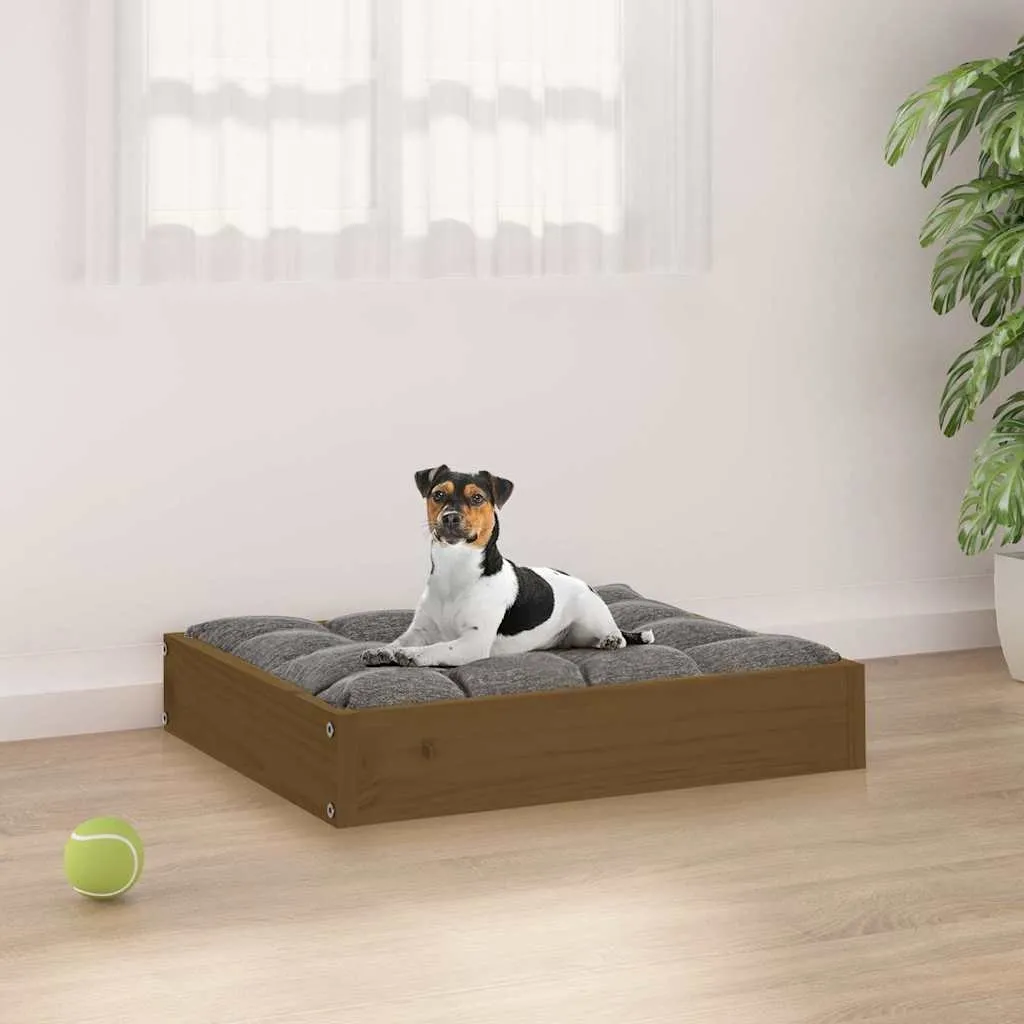 Krevet za pse crna 51 5x44x9 cm od masivne borovine - Boja meda 51.5 x 44 x 9 cm