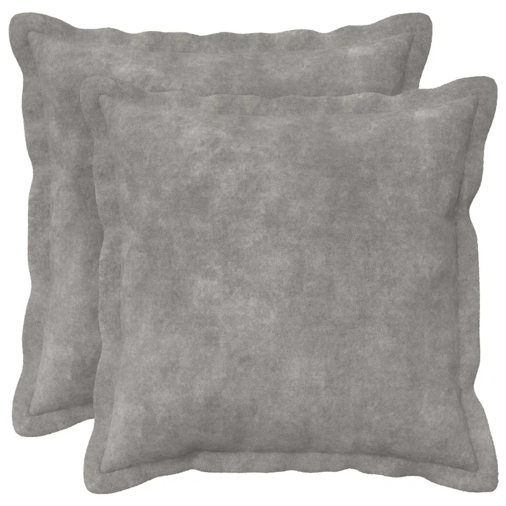 Presvlaka za jastuk 2 kom. HOUTEN Svjetlosiva 40 x 40 cm - Dizajn s paspulom Svjetlosiva 40 x 40 cm
